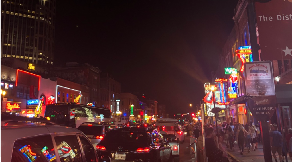 Broadway at night