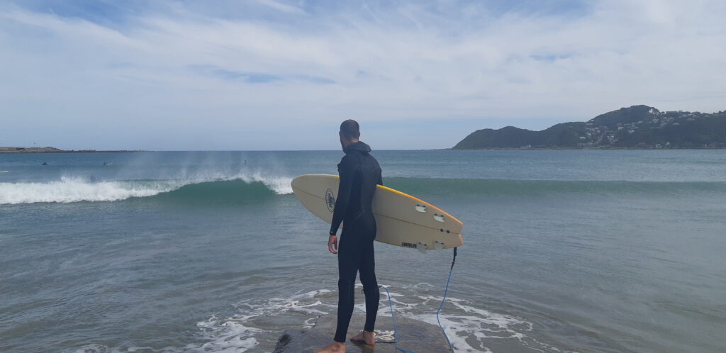 Surfing Lyall Bay