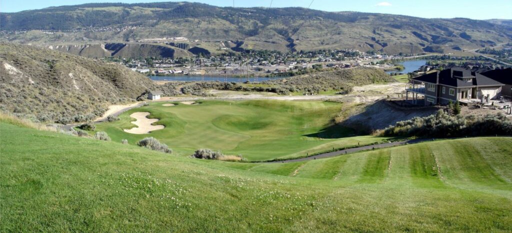 The panoramic scenery of the 14th hole eclipses the beauty of the golf course and Kamloops