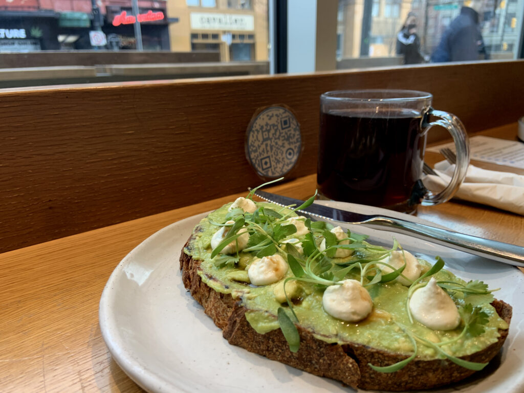 No better pair than the Avocado toast and Pour Over coffee from Nemesis