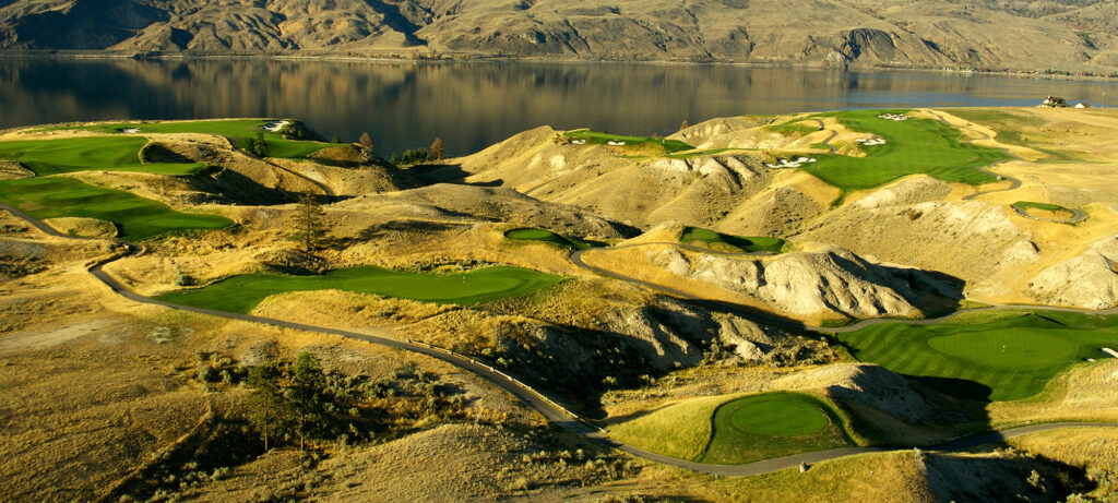 The stunning Tobiano course layout against a beautiful Kamloops backdrop