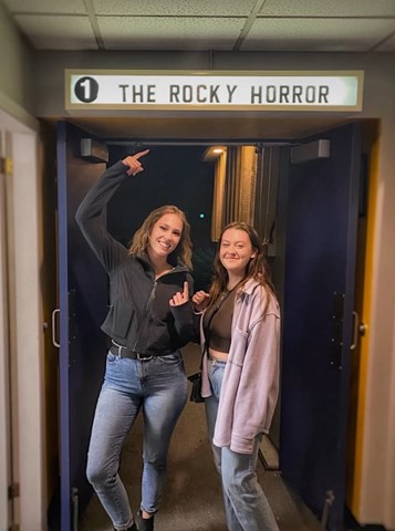 Angie & Haley at the entrance to the theatre